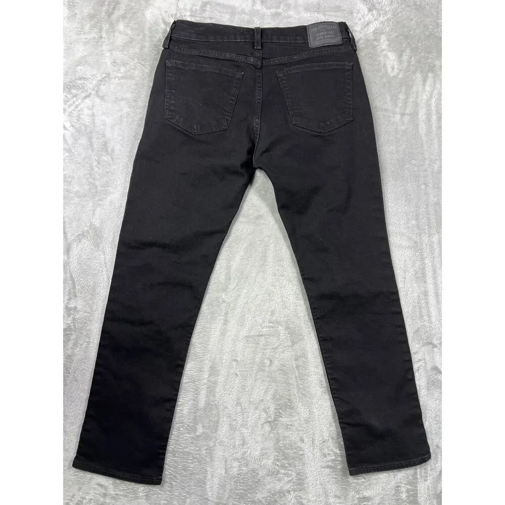 Levi 32x30 Distressed Black Jeans Custom Trap Hip Hop Punk Grunge Reworked Denim
